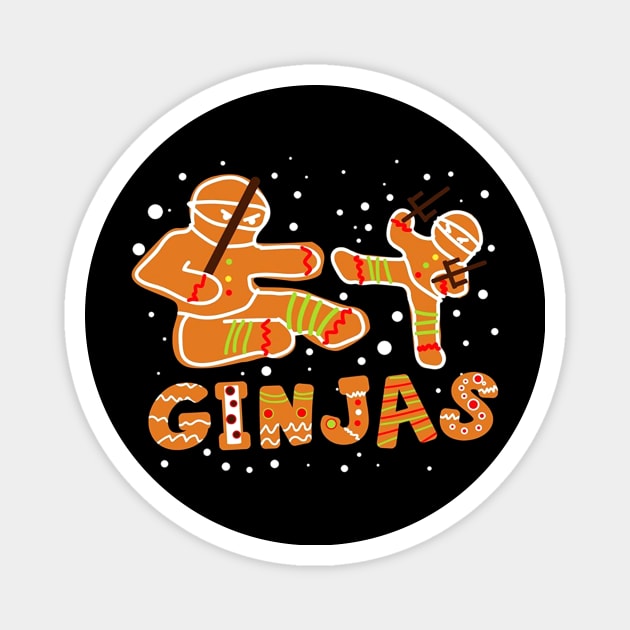 Ginjas Gingerbread Ninjas TShirt Christmas Magnet by klausgaiser